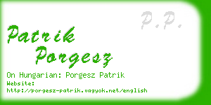 patrik porgesz business card